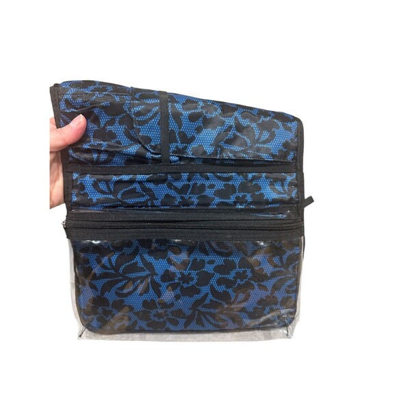Ulta Makeup Toiletries Blue Floral Hanging Travel Bag - Picture 4 of 5